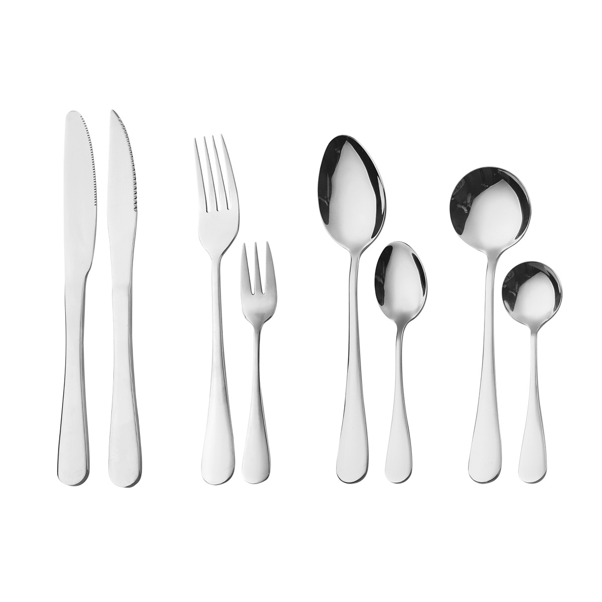 Transfronterizo Amazon engrosado filete cuchillo y tenedor cuchara Jieyang 1010 vajilla de acero inoxidable casa hotel comida occidental al por mayor