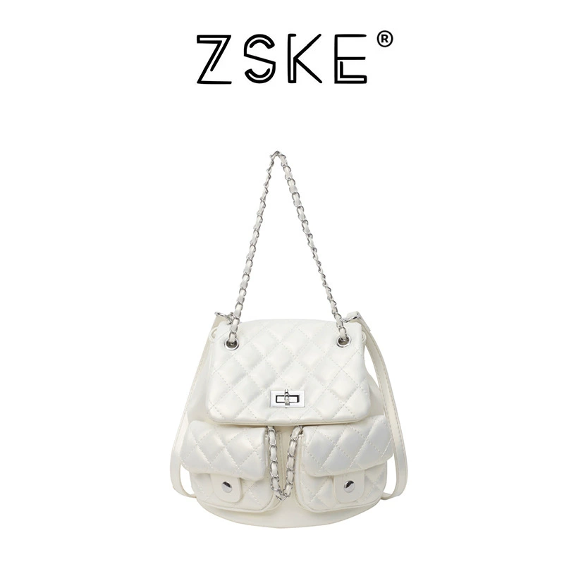 Backpack, capacious one-shoulder bag, summer bag strap, Chanel style, high-end