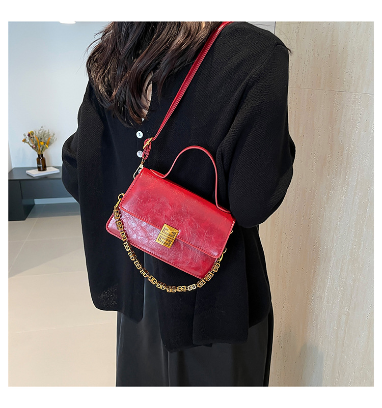 2024 New Texture Trendy Small Square Chain Strap Crossbody Casual Simple Fashion Handheld Single Shoulder Women's Bag_voghion.com
