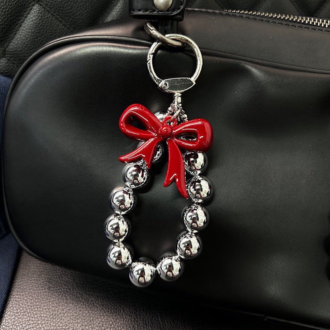 Unisex Gender Sweet, Commute Style 1 Piece Sweet Commute Heart Shape Bow Knot Acrylic Unisex Bag Pendant Keychain