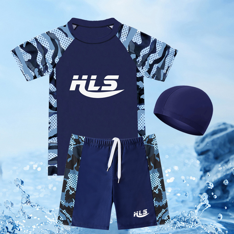 Troncos de natación para niños troncos de natación de secado rápido para niños Playa adolescentes troncos de natación profesionales entrenamiento medio y grandes niños Boxer shorts