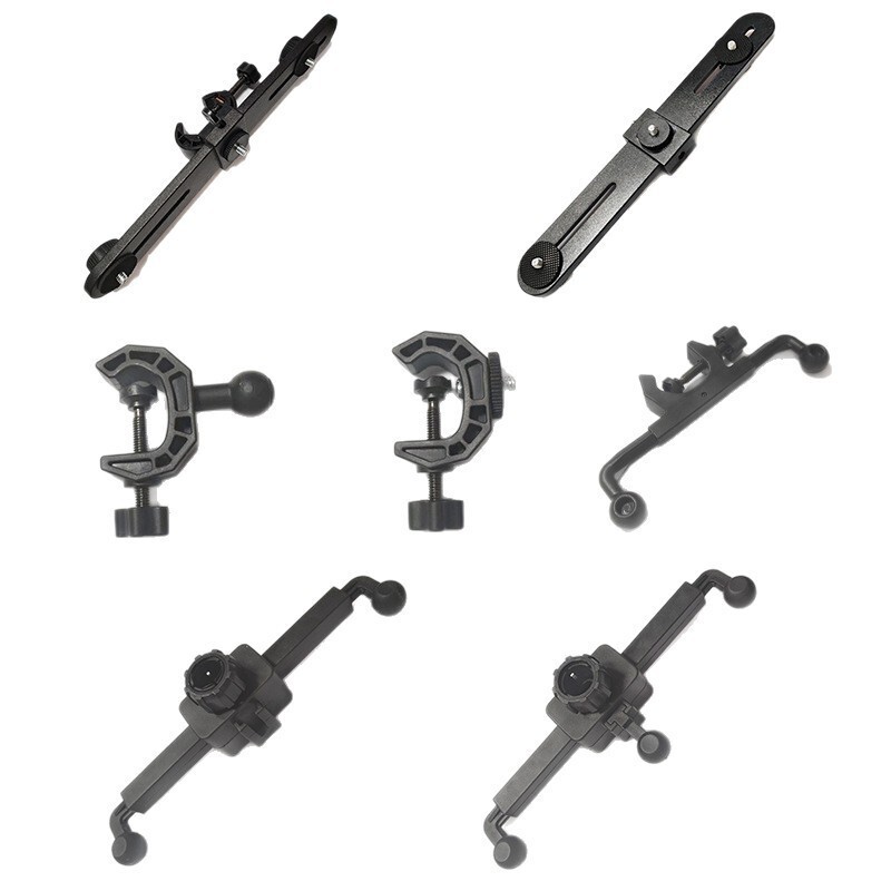 Mobile Phone Extender with Multiple Camera Mounts, Dual and Triple Camera Stand, External Multi-Angle Adjustable C-Clamp