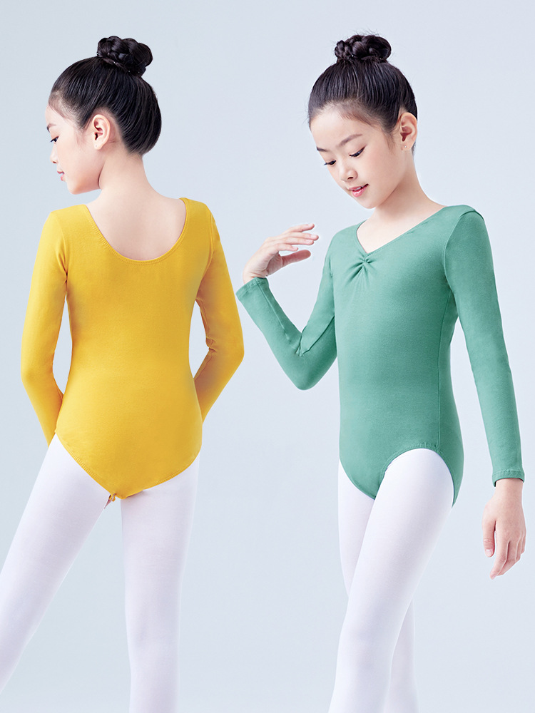 Ropa de baile para niños, ropa de práctica para niñas de primavera y verano, traje de ballet de manga corta, leotardo de danza china para nivel de examen, en stock.