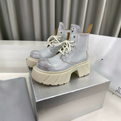 SK幻影皮质机车靴 女鞋S0010DK/W1/YG1擦色复古系带厚底马丁靴