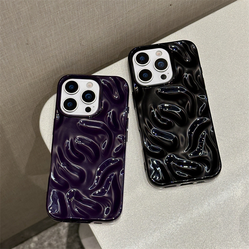 立体陨石纹适用iPhone16pro手机壳苹果15pro纯色14pro简约13pro|undefined