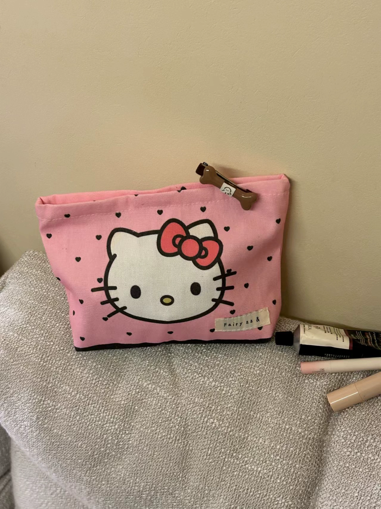 Хендхелд косметичка Hello Kitty, 25×19 см, вместительная пурпурная дорожная сумка–органайзер