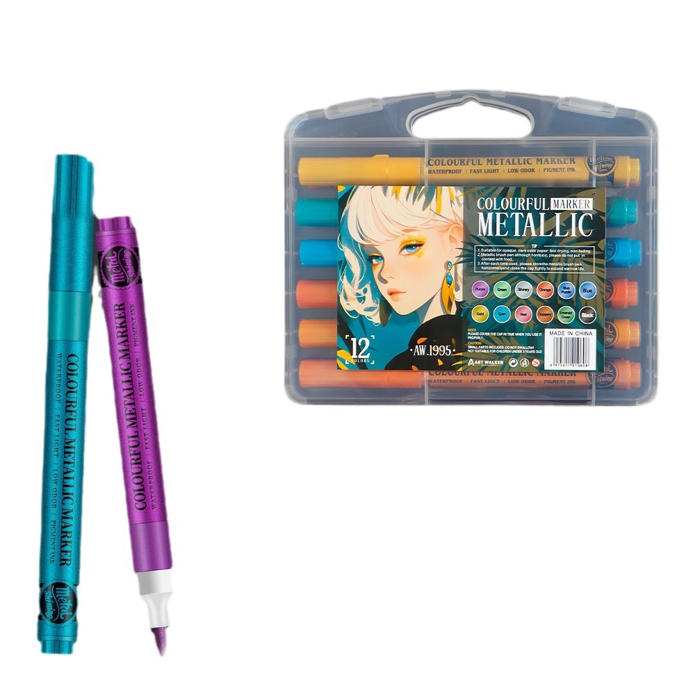 Super oro flash polvo metal pluma DIY cuenta de mano modelo de pluma de tarjetas de felicitación acrílico colorido caligrafía hermosa pluma