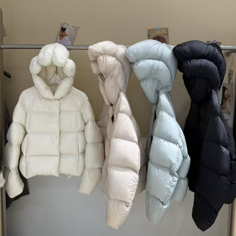 Yuyan Korean Style Hooded Short Bud Hat down Jacket for Women 90 White Duck down New National Standard Winter Loose Bread Jacket