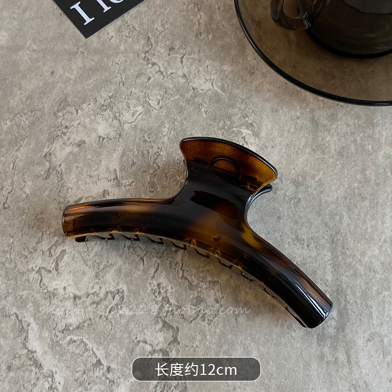 中号抓夹女新款后脑勺鲨鱼夹高级气质发夹小号发量少盘发夹子头饰|undefined
