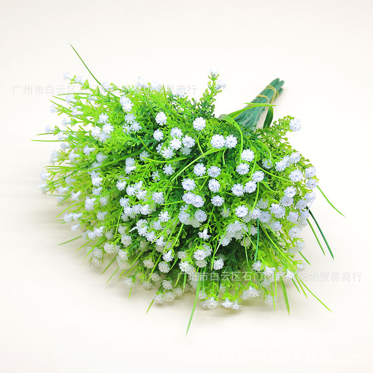 Simulación de primavera hierba de plástico transfronterizo hierba de agua de estrella de cielo pequeño paquete de cestas colgadas de pared decoración de planta de simulación