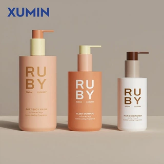 XUMIN定制 200-500ML乳液瓶化妆品300ML洗发水瓶PE沐浴露瓶分装瓶