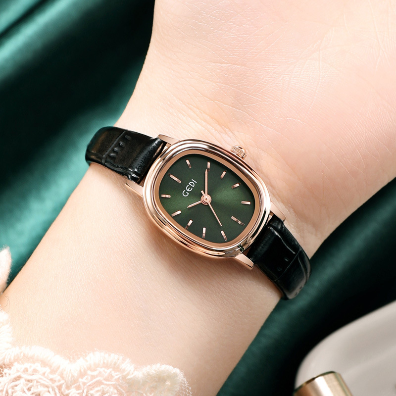 Gedi minimalist elliptical student niche, high-end waterproof watch, genuine quartz women's watch_voghion.com