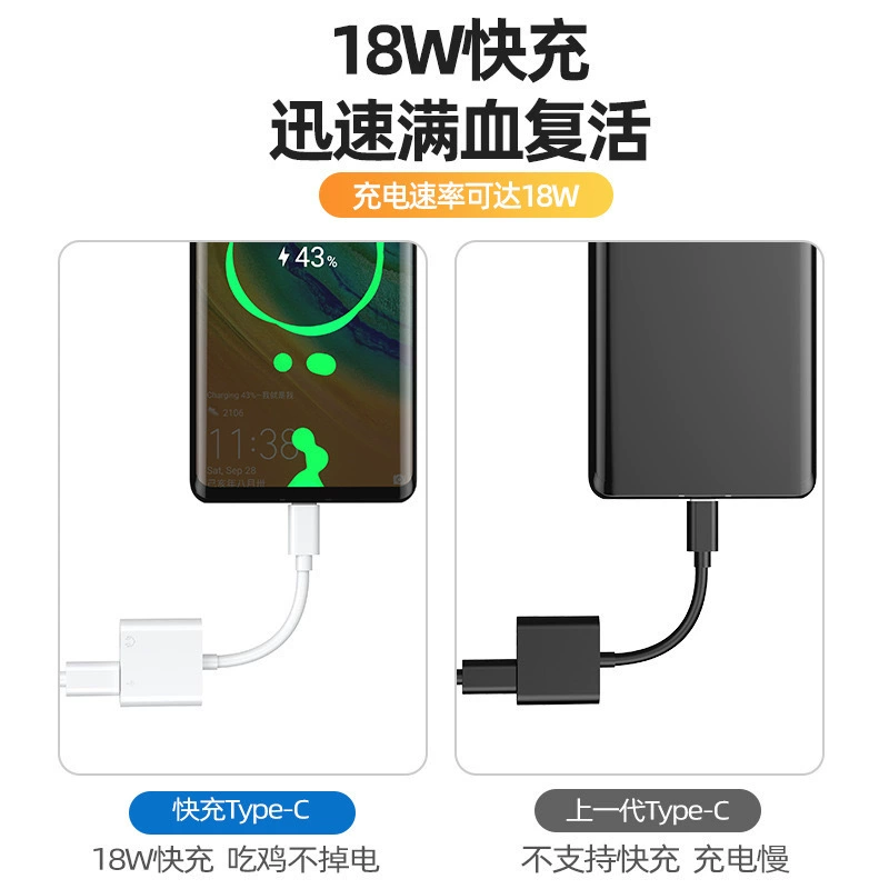 Two-in-one adapter cable 100W digital chip TYPE-C to double C multi-function adapter audio cable support