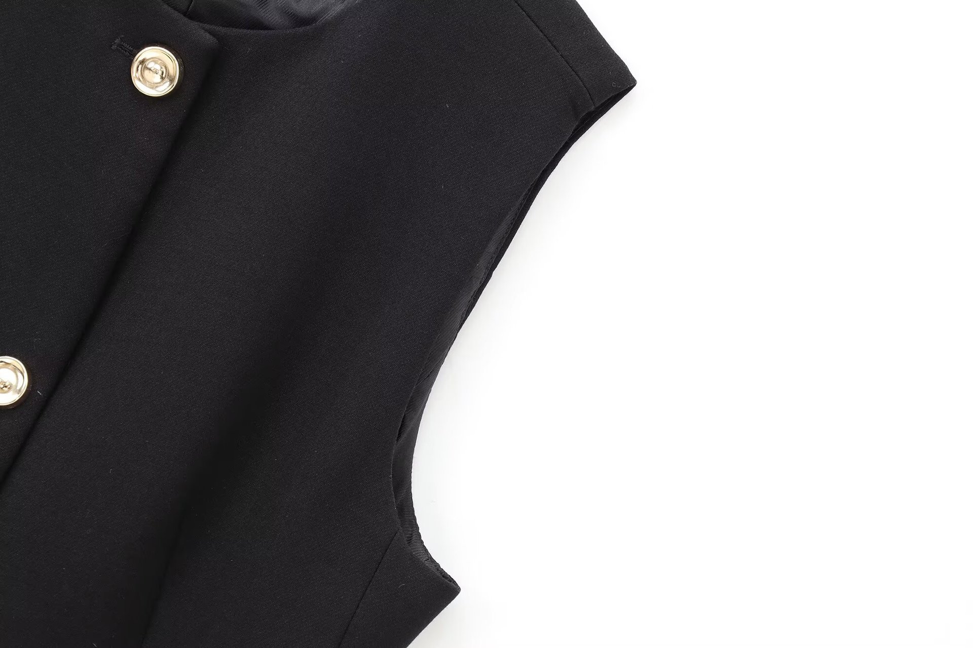 Women's Sleeveless Vest Round Neck Top With Waistband American Style Spring New Collection Regular Polyester_ecoleips.com