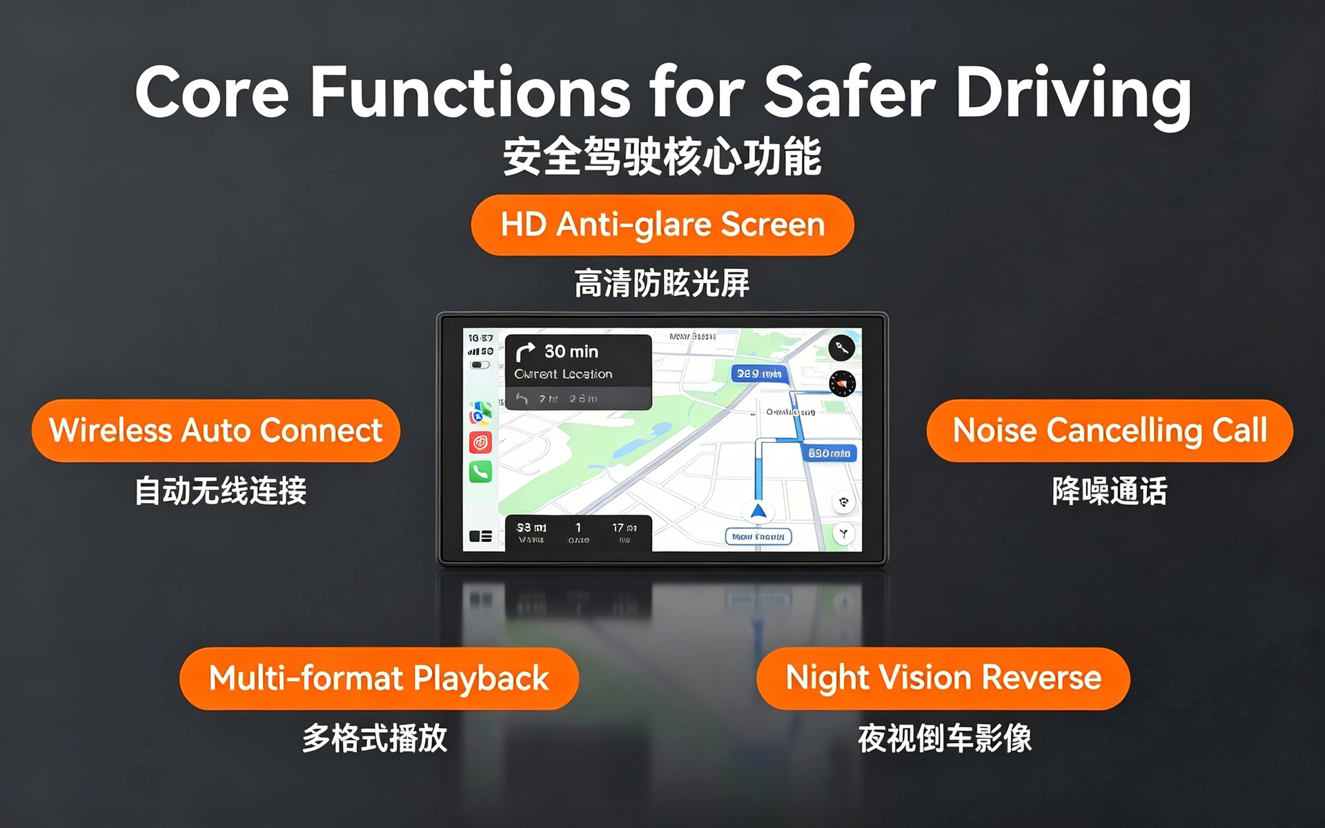 9inch Car Mp5 Player with Bluetooth Carplay Navigation Radio Capacitive Screen Universal Model 983
