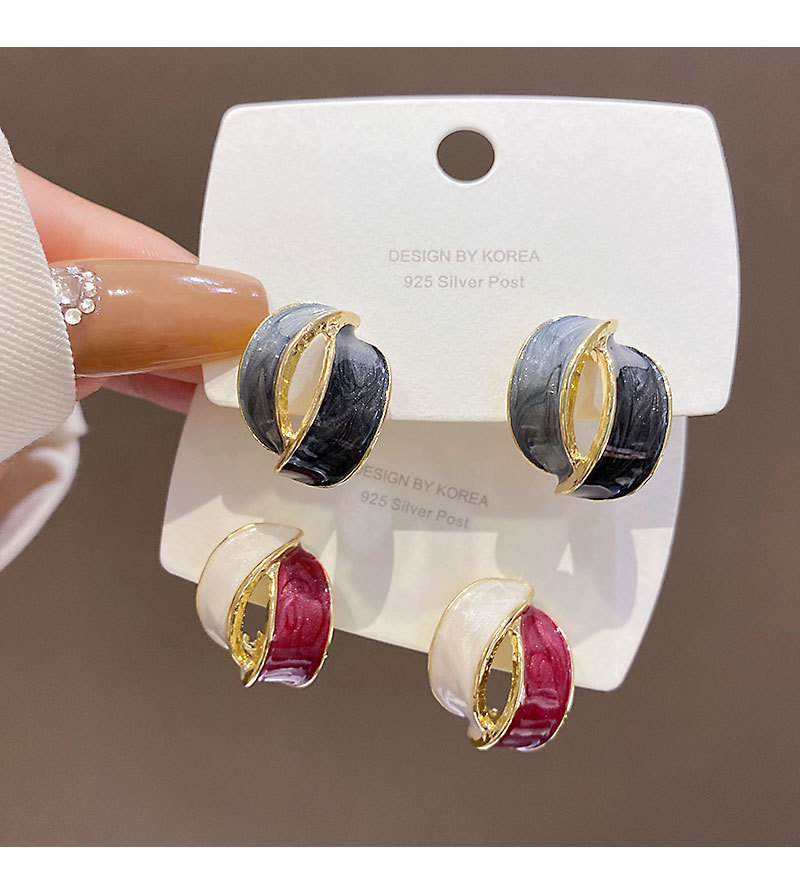 Enamel Design 1 Pair Fashion Geometric Alloy Enamel Women's Ear Studs