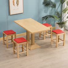 餐饮小吃店面馆米粉桌椅凳组合汉堡早餐奶茶饭店食堂长方形餐桌椅