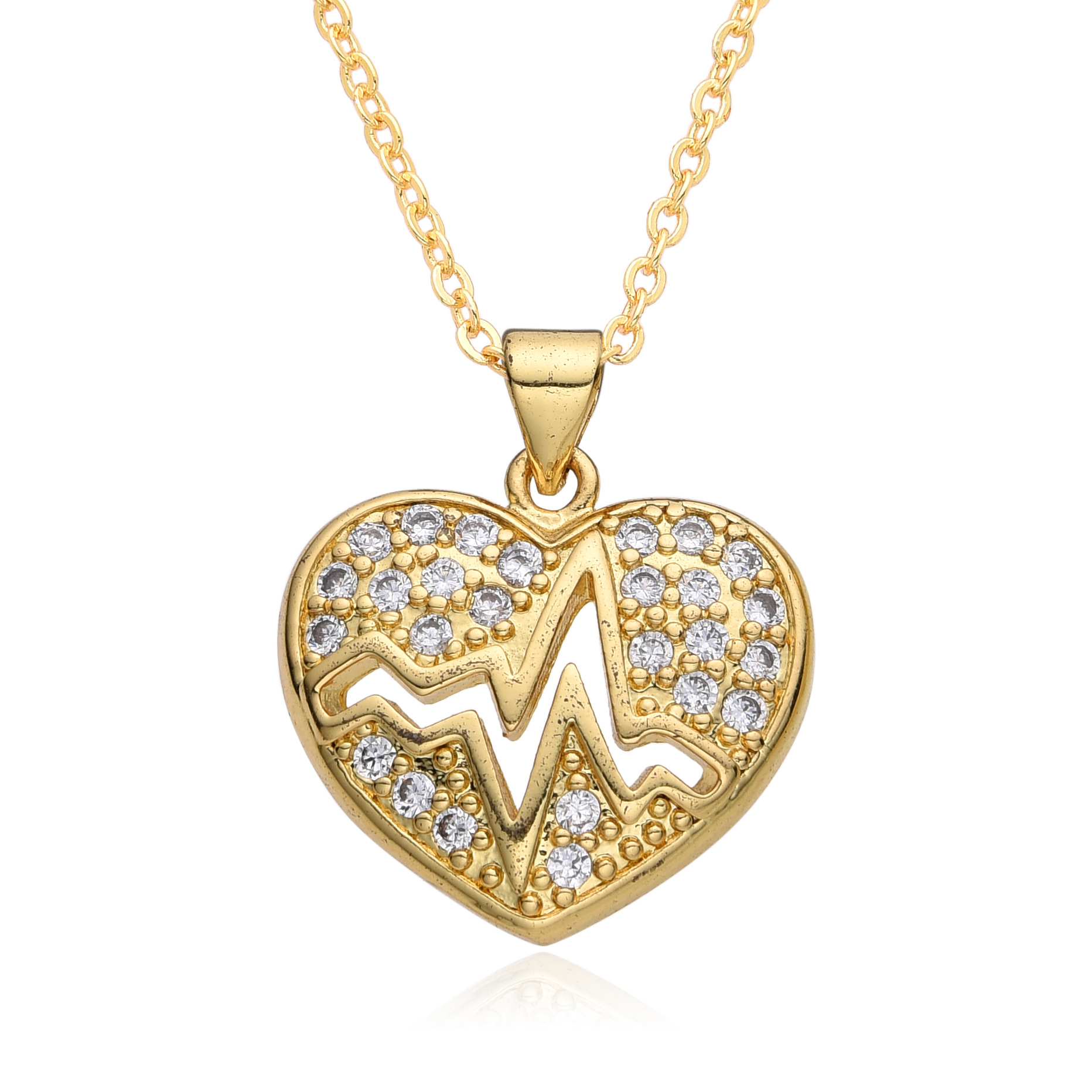 12g Weight Copper Pendant Material Zircon Inlay Material Pendant Necklace Classification Copper Chain Material 1 Piece Quantity Holiday, Daily Occasion Copper Material Heart Shape Pattern Women's Gender Inlay Design Casual, Simple Style Style Copper Inlay Heart Shape Zircon Pendant Necklace 3