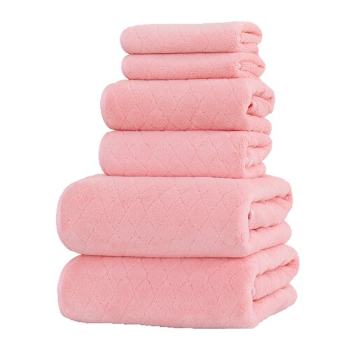 Wholesale Ouhua Tulle Jersey Coralline Fleece Towel Home Daily Use Soft Absorbent Warm Fleece Bath Towel