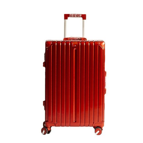 Aili Xing High-Quality Aluminum-Frame Luggage for Women: 20-Inch Rolling Cabin Suitcase with Silent Universal Wheels, Password Lock, and Leather Finish