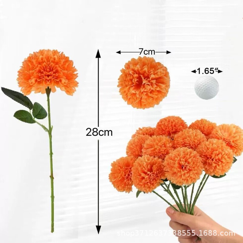 Cross-Border Popular Artificial Ball Chrysanthemum Single Stem Flower for Home Kitchen Garden Office Cafe Decoration Cross-Border Popular Artificial Ball Chrysanthemum Single Stem Flower for Home Kitchen Garden Office Cafe Decoration