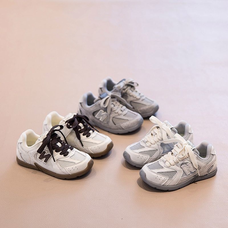 Children's Mesh Shoes Boys Training Shoes Children's Shoes Single Mesh Breathable Girls' sneaker Lace-up Free Baby Forrest Gump Shoes