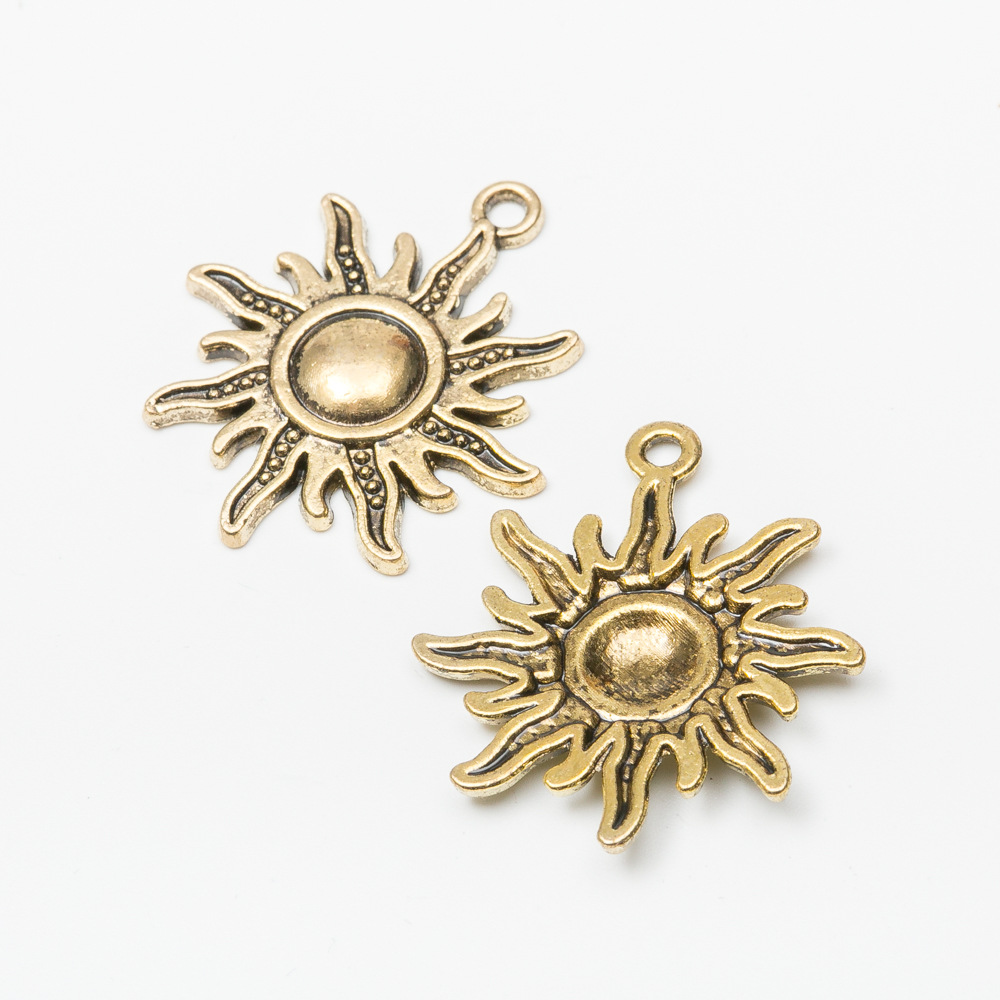 3g Weight Pendant Jewelry Making Type DIY Jewelry Accessories Classification 1 Piece Quantity Alloy Material Sun Pattern Plating Design Retro Style 1 Piece Alloy Sun Pendant DIY Jewelry Accessories 2