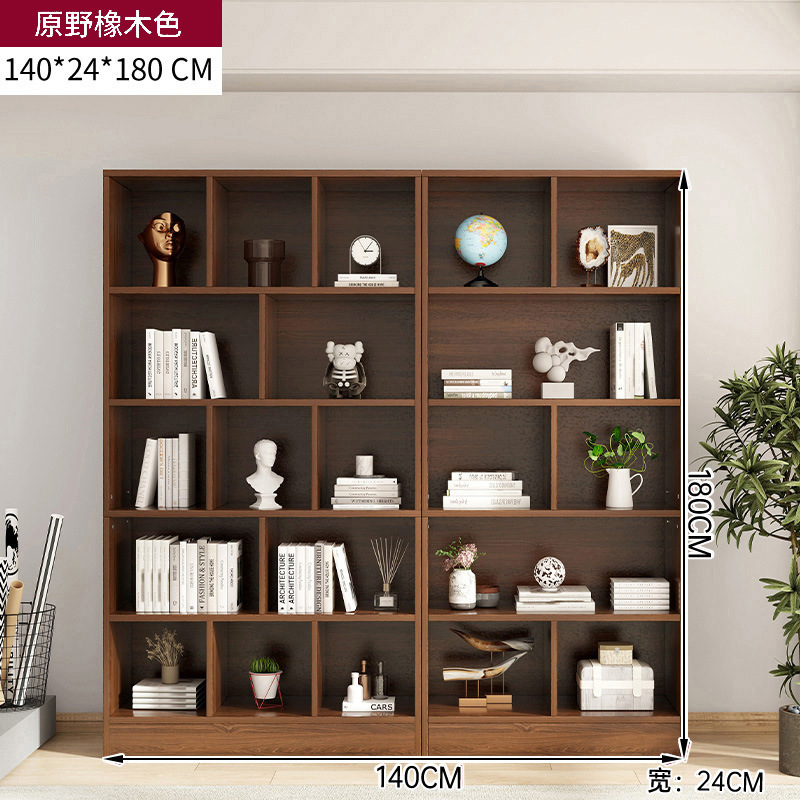 Estantería de piso de almacenamiento de rack sala de estar simple pared estantería dormitorio lectura rack multi-capa de almacenamiento a cuadros armario