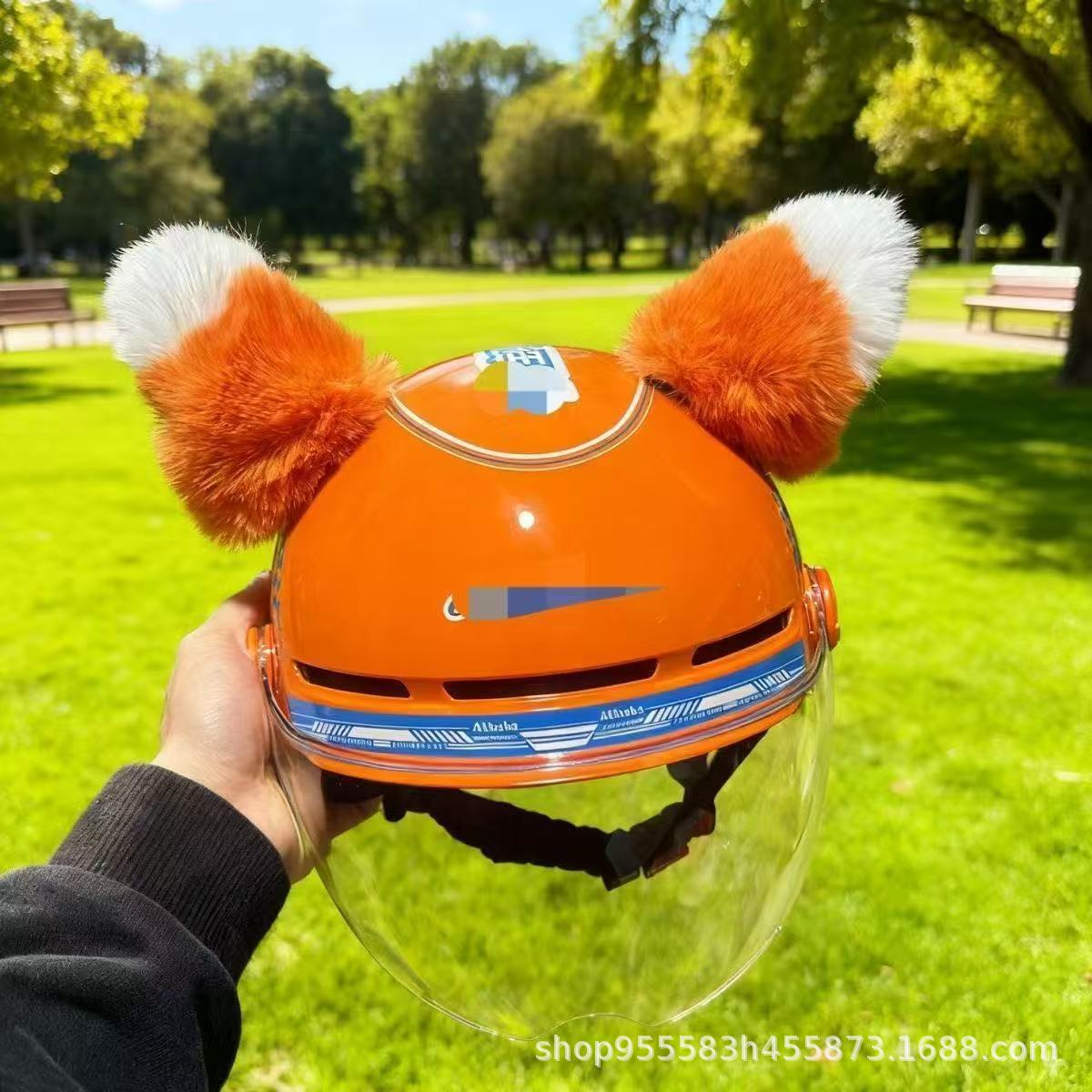 New Orange Ear Helmet Decorations, Ski Helmet, Motorcycle Helmet Small Accessories, Meituan Doll
