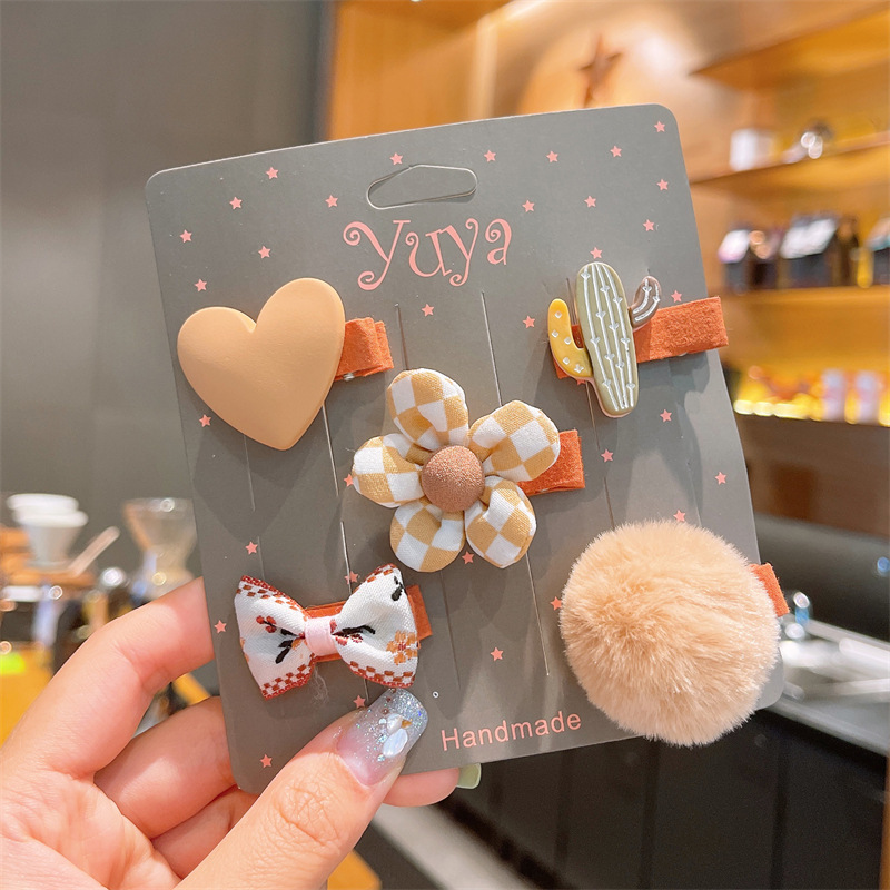 Tela de dibujos animados para niños flor horquilla bebé flequillos clip lateral niñas no lastiman el pelo tocado Internet celebridad 2022 Shixi