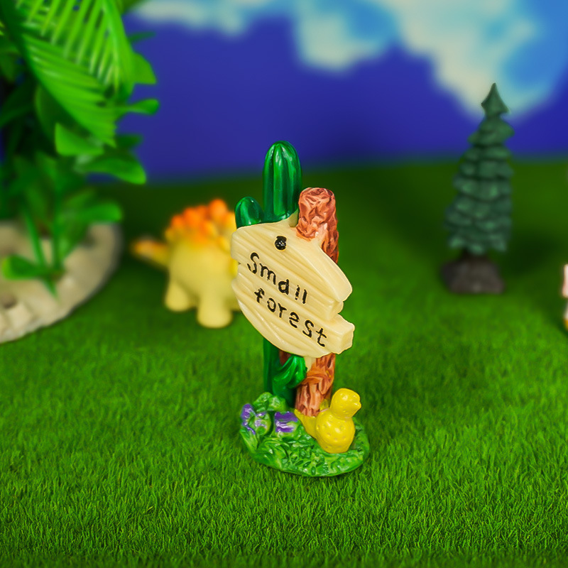 Adornos de paisaje suculentas cactus letrero de la calle musgo micro paisaje artesanía de pvc decoración pequeña material de bricolaje