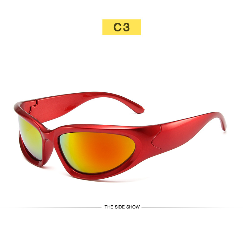 Sportsonnenbrille Im Y2k Steampunk Design Für Damen Und Herren_voghion.com