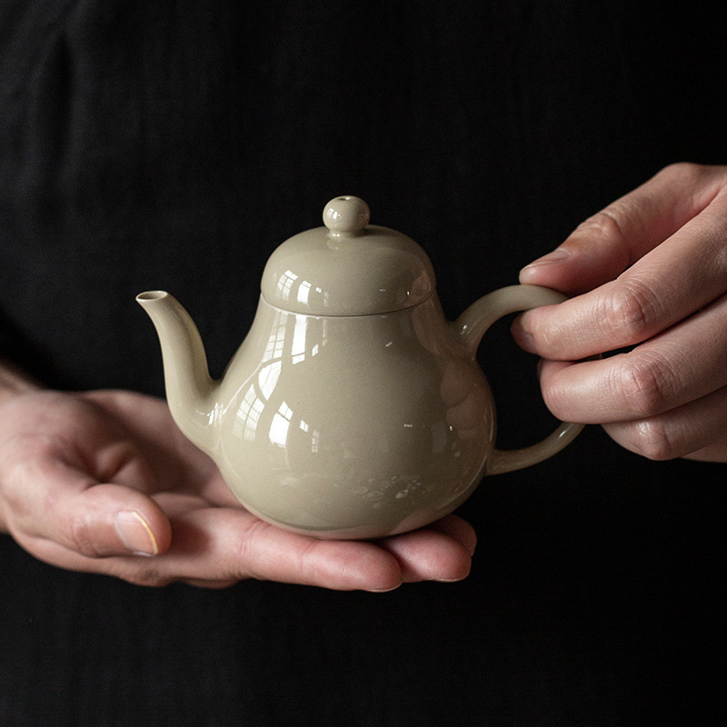 Household Ceramic Small Teapot Kung Fu Tea Set Japanese Handmade Plant Grey Glazed Teapot Vintage Single Pot Small Teapot Household Ceramic Small Teapot Kung Fu Tea Set Japanese Handmade Plant Grey Glazed Teapot Vintage Single Pot Small Teapot