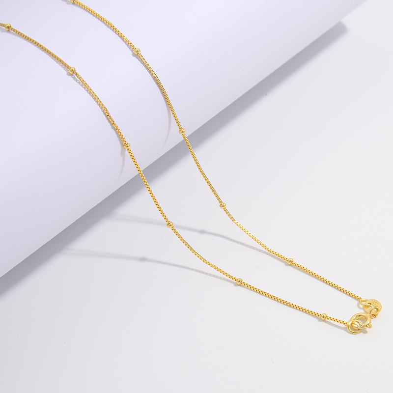 box chain Chain Type 1 Piece Quantity 925 Sterling Silver Material 1 Piece 925 Sterling Silver Box Chain 1.8*460mm Jewelry Accessories