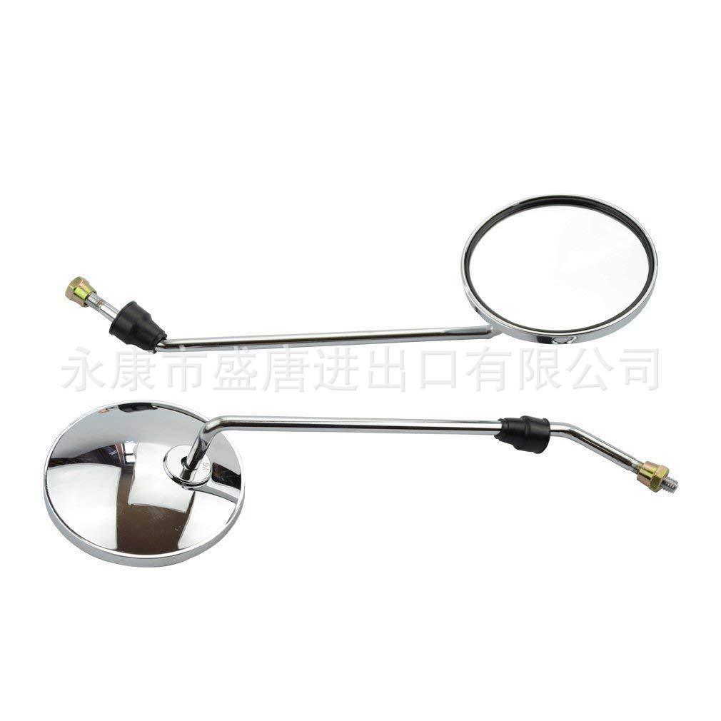 8mm line round silver plate rearview mirror replacement 50cc 70cc 90cc 110cc 125cc150cc motorcycle