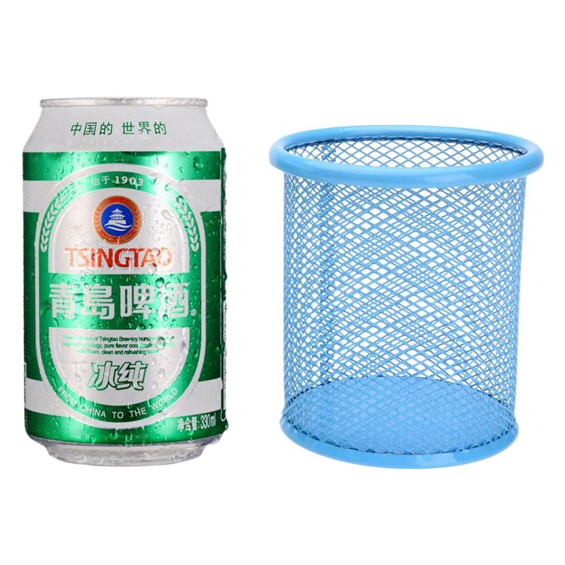 Кованое железо Цвет Круглая сетка Металлический квадратный полый держатель для ручек Студенческие канцелярские принадлежности Настольные канцелярские принадлежности Украшения для хранения