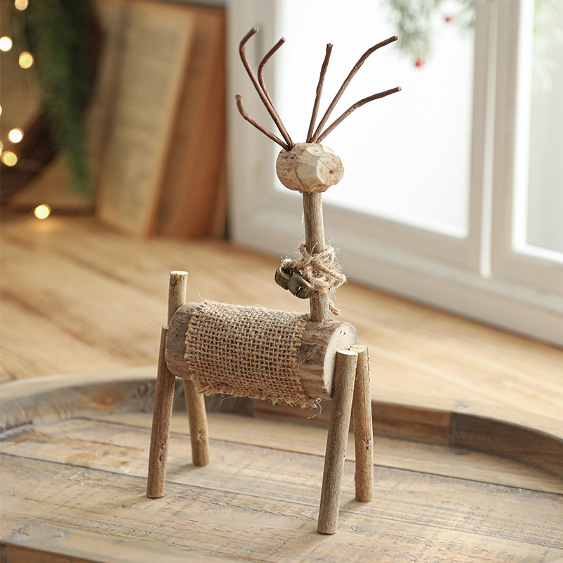Navidad decoraciones cervos hechas a mano decoraciones DIY escena de vacaciones atmósfera decoración de cervos alces sólidos decoraciones