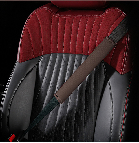 Car Anti-Wear Car Shoulder Straps Car Interior Accessories Seat Belt Shoulder Pads Four-Season Universal Nappa Leather Protective Cover