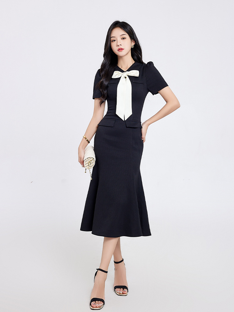 Retro summer small design dress with bow