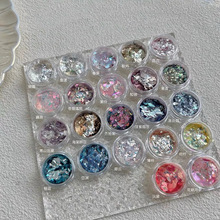 跨境专供 12色极光爆闪欧泊粉誉恒美甲超薄粉彩色梦幻偏光彩系列