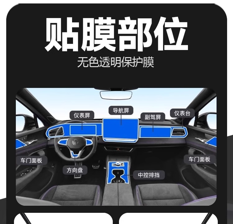 Suitable for Volkswagen Tiguan Lpro Navigation X Screen Tempered Film L Central Control Interior Protective Film Modified Car Decoration