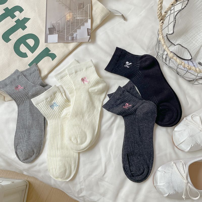 Spring summer brand breathable socks with bow