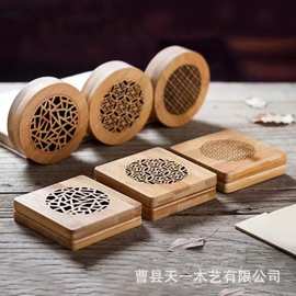 木质雕刻线香盒镂空多款室内熏香盒家用卧室盘香盒香插室内卧香盒