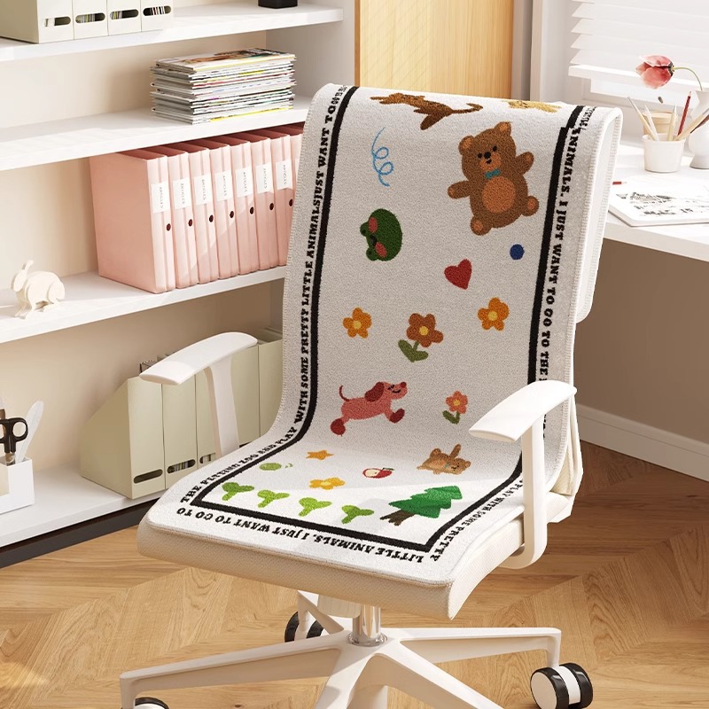 silla unida dormitorio antideslizante asiento cojín de asiento de oficina reclinable cojín de respaldo integral estudiantes lindos dibujos animados