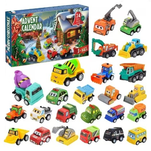 24-Piece Plastic Car Set in a Colorful Gift Box, Cross-Border Children's Toy Cars, Toy Story Series