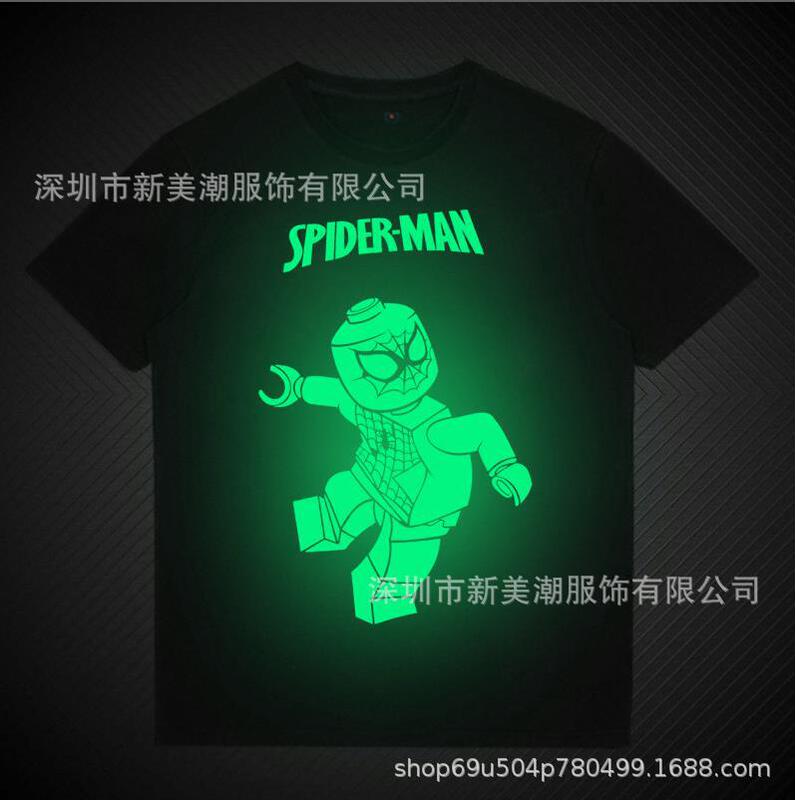 Lego Captain America Boys' T-Shirt Short-Sleeved Medium and Large Kidsren's Summer Cotton Spider-Man Kidsren's Short-Sleeved Boy's Clothes