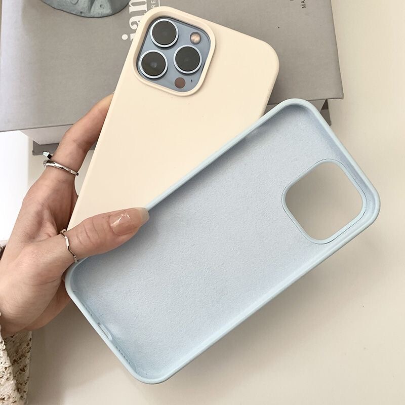 Suitable for Apple iPhone Liquid Silicone Phone Case Solid Color Protective Case XSMax All-inclusive 12pm13pm14pm