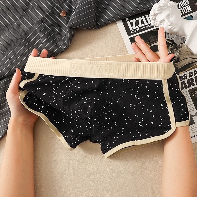 Nuevas calzoncillos de hombre, algodón transpirable, ángulo plano cómodo, tendencia de estrellas, pantalones cortos deportivos personales para jóvenes