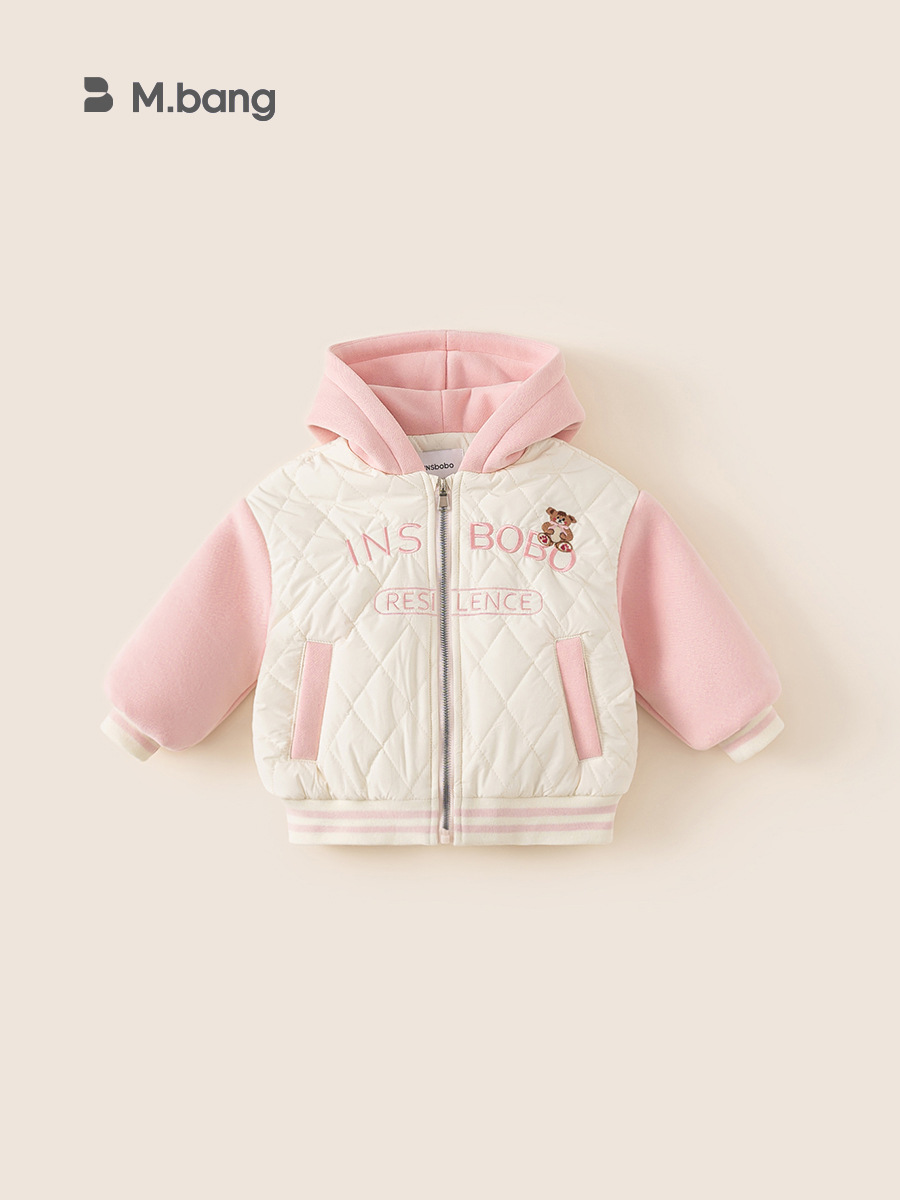 Youbao ropa para niños abrigo con capucha de invierno para niñas estilo occidental rosa bebé más chaqueta gruesa de terciopelo ropa de otoño e invierno para niños