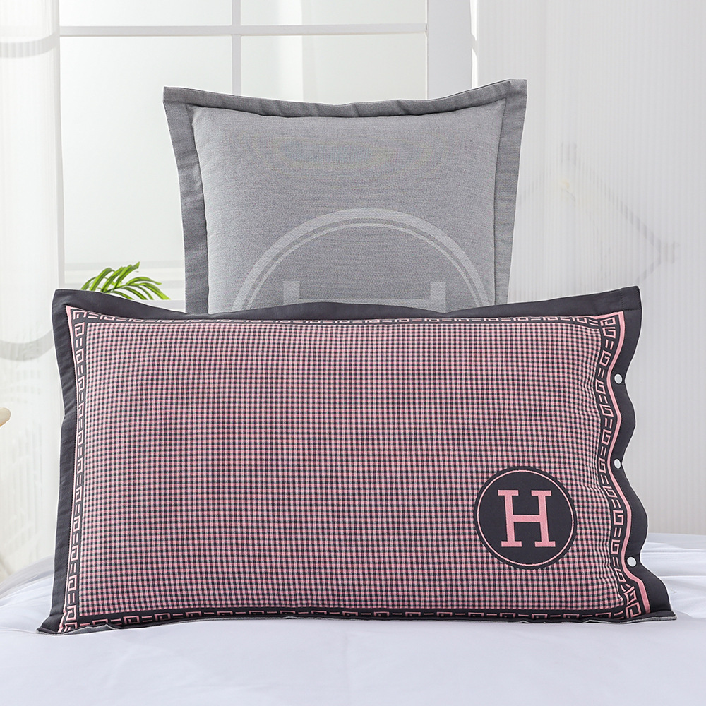 H자형 핑크 베갯잇